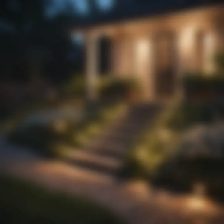 Curated lighting highlighting garden features and creating a warm ambiance