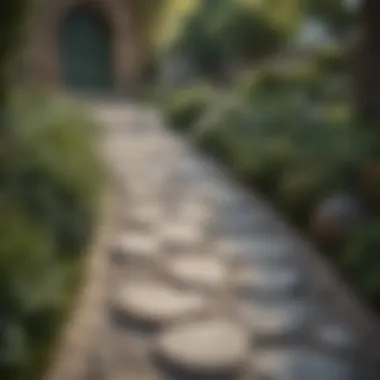 A pathway made of natural stone leading to a welcoming front door