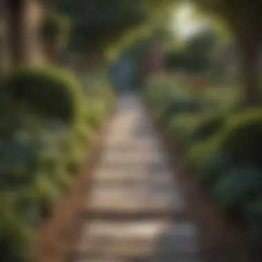 A well-maintained garden path inviting visitors into the home