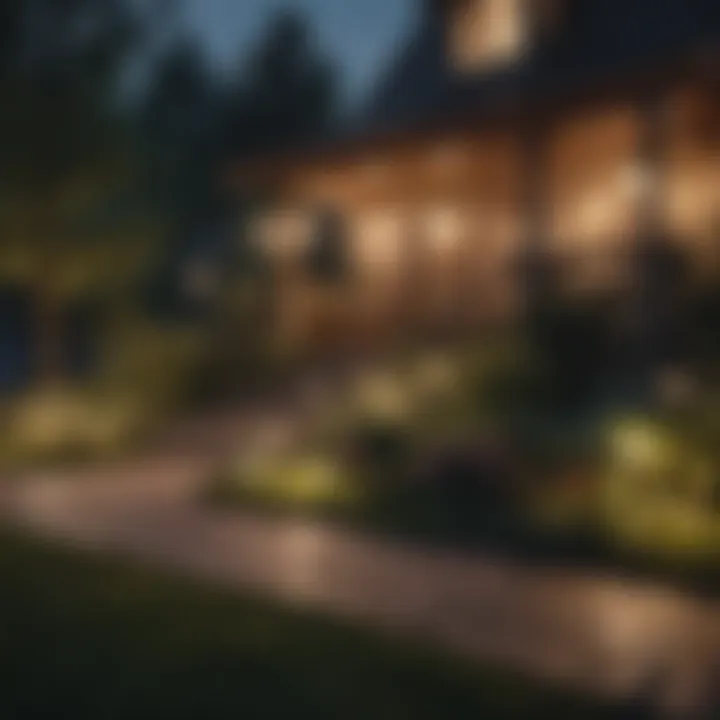 Charming outdoor LED lights creating a cozy front yard ambiance