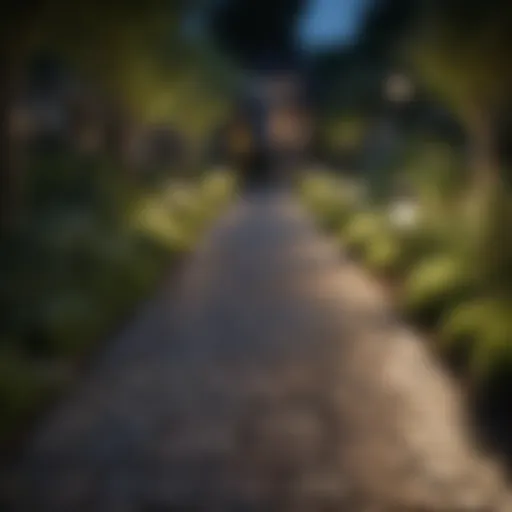 Elegant LED pathway lighting illuminating a garden path