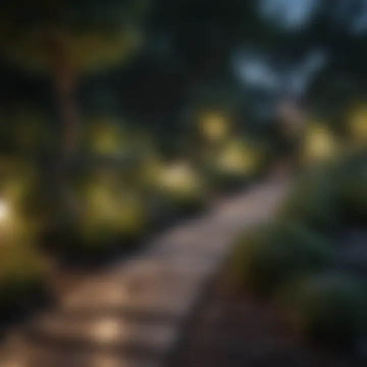 Sophisticated design of LED garden spotlights showcasing landscape features