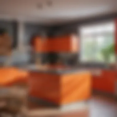 A vibrant kitchen area illustrating Lee Ann Ford's unique design techniques