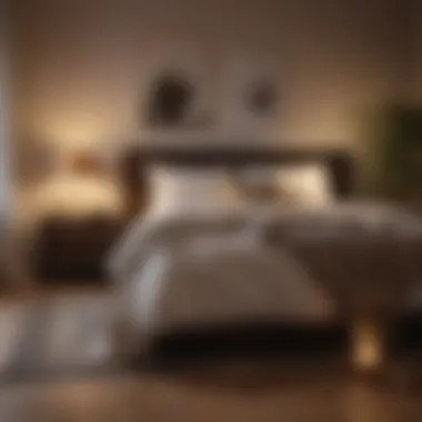 Cozy Bedroom with Ambient Light and Natural Elements Cozy bedroom featuring ambient light and natural elements