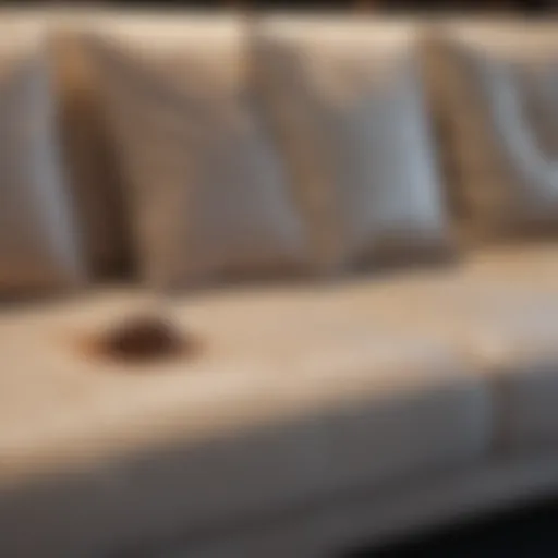 Elegant couch with a visible coffee stain
