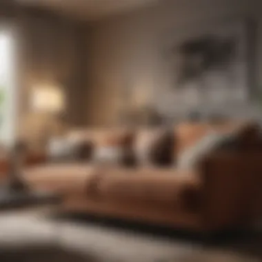 Soft fabric upholstery in a stylish living room