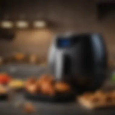 Air Fryer in Action: Cooking Chicken Wings Air fryer showcasing the cooking process of chicken wings