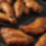 Golden brown air fryer chicken wings ready to be enjoyed