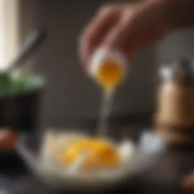 Eggs being whisked in a bowl