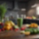 A vibrant array of fresh fruits and greens ready for blending