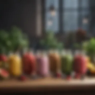 A selection of smoothie recipes displayed on a table