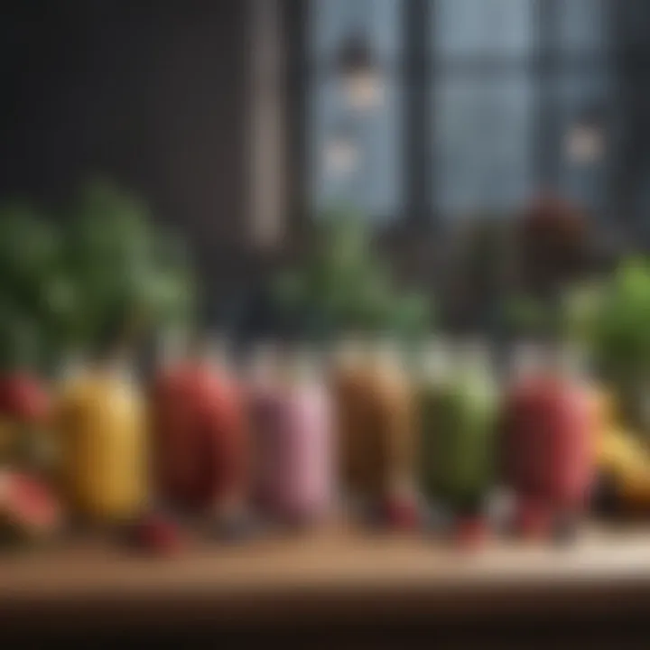 A selection of smoothie recipes displayed on a table