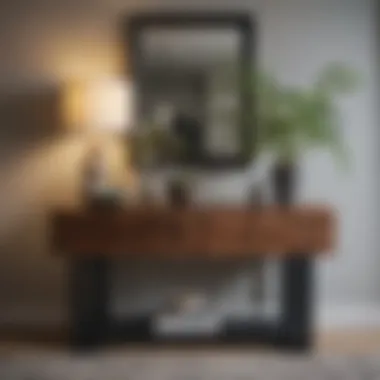 Textural Contrast in Console Table Styling Sophisticated console table showcasing layered textures and materials