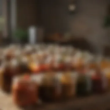 Assortment of Marinades An assortment of marinades in jars ready for use
