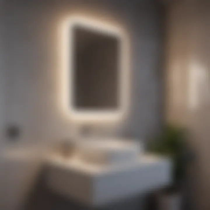 Brightly lit tiny bathroom with a modern aesthetic