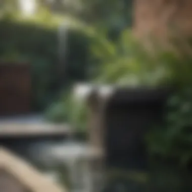 Water feature promoting cooling effects in a garden