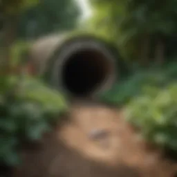 Lush garden with mole tunnels visible