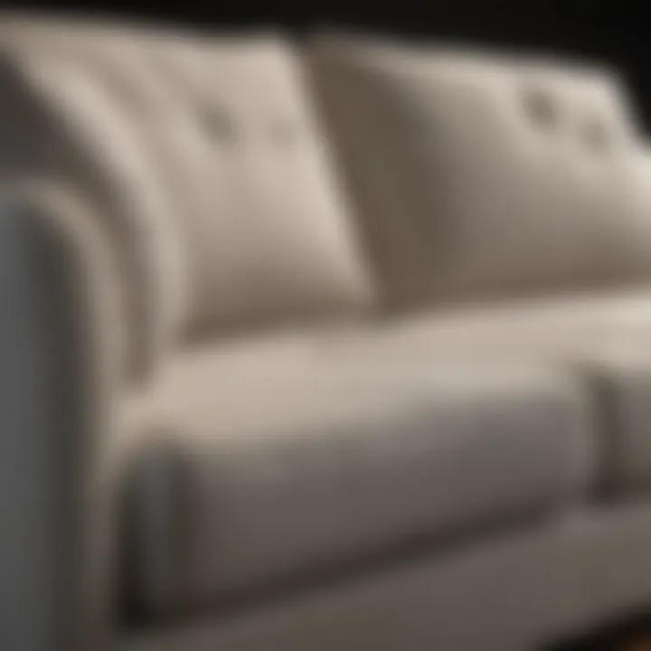 Close-up of high-quality materials used in a sleeper sofa