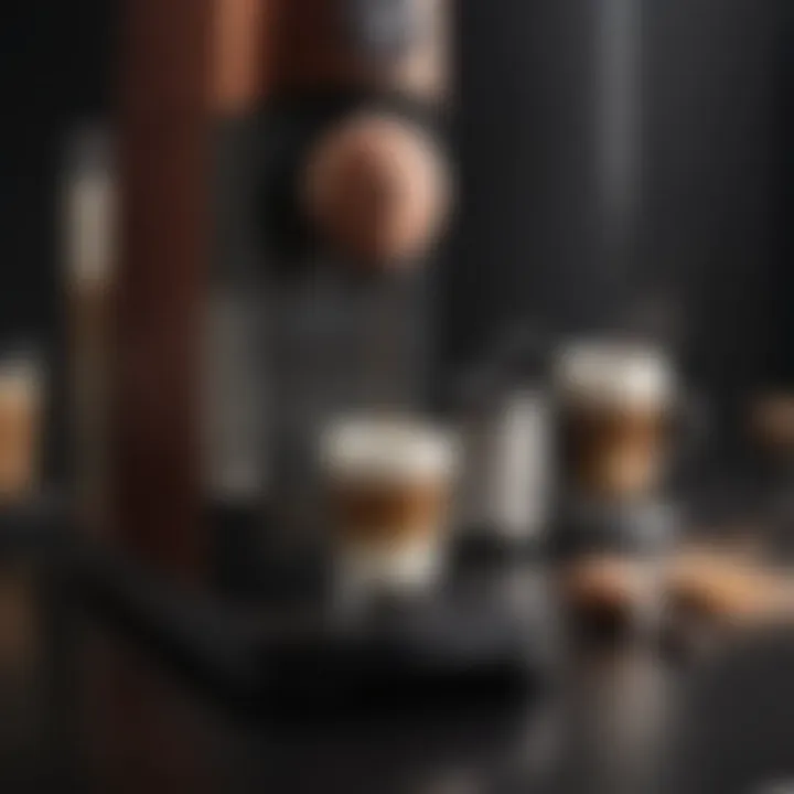 Close-up view of a Nespresso Vertuo machine with a compatible pod inserted.