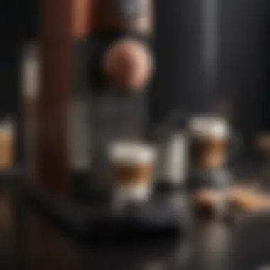 Nespresso Vertuo Machine in Action Close-up view of a Nespresso Vertuo machine with a compatible pod inserted.