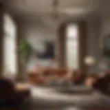 Elegant living room furniture arrangement showcasing the blend of classic and modern styles