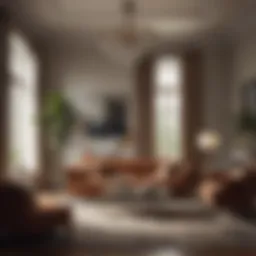 Elegant living room furniture arrangement showcasing the blend of classic and modern styles