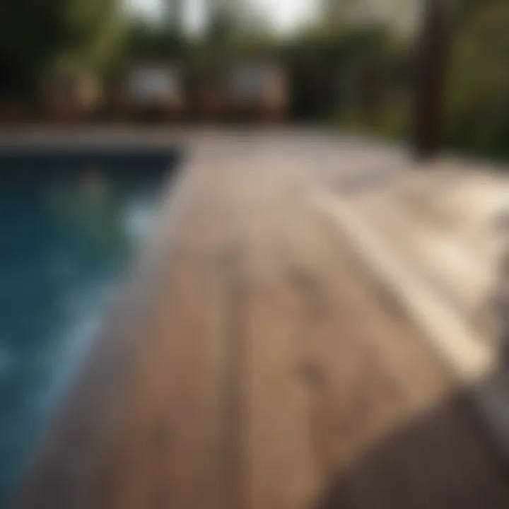 Variety of decking materials showcased for poolside selection
