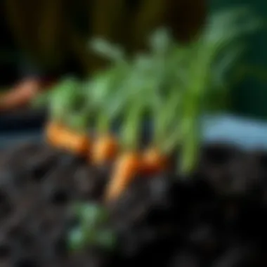 Carrot Growth Stages Illustration of carrot growth stages in healthy soil