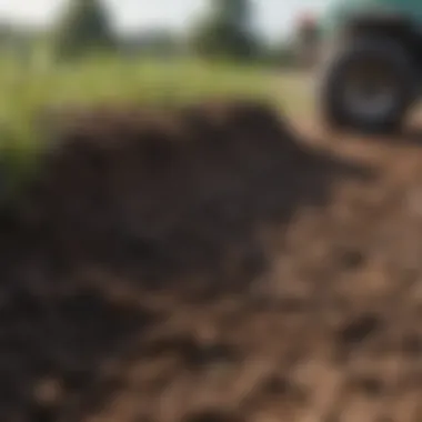 Close-up of soil before planting grass seeds