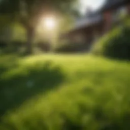 Lush green lawn under spring sun