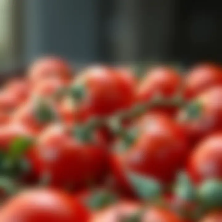 Close-up of freshly harvested tomatoes in San Diego