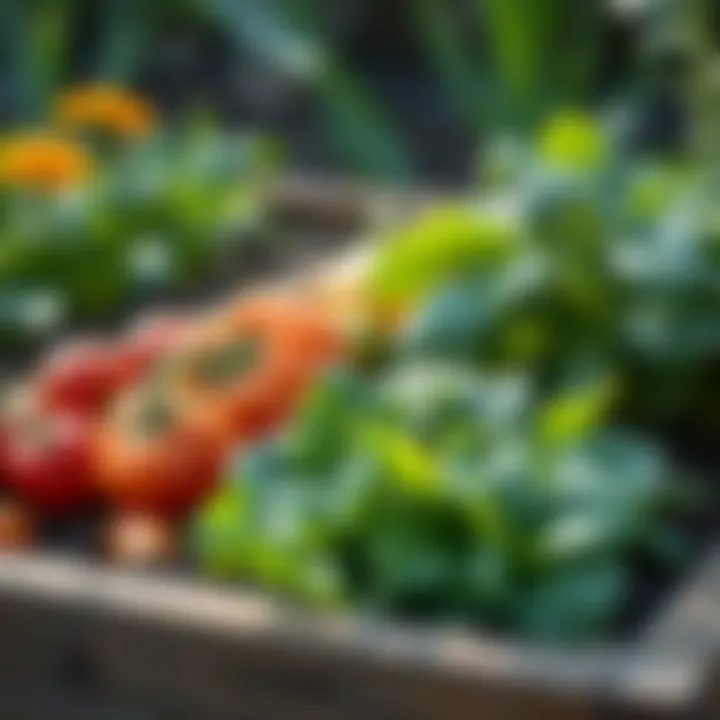 Vibrant garden bed filled with thriving vegetables