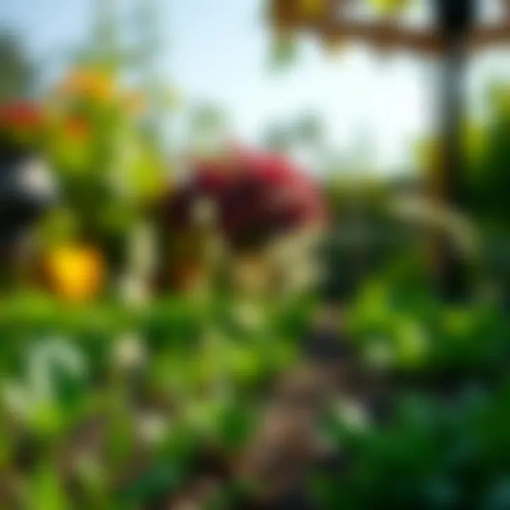 A lush garden benefitting from a drip irrigation system highlighting efficient water usage