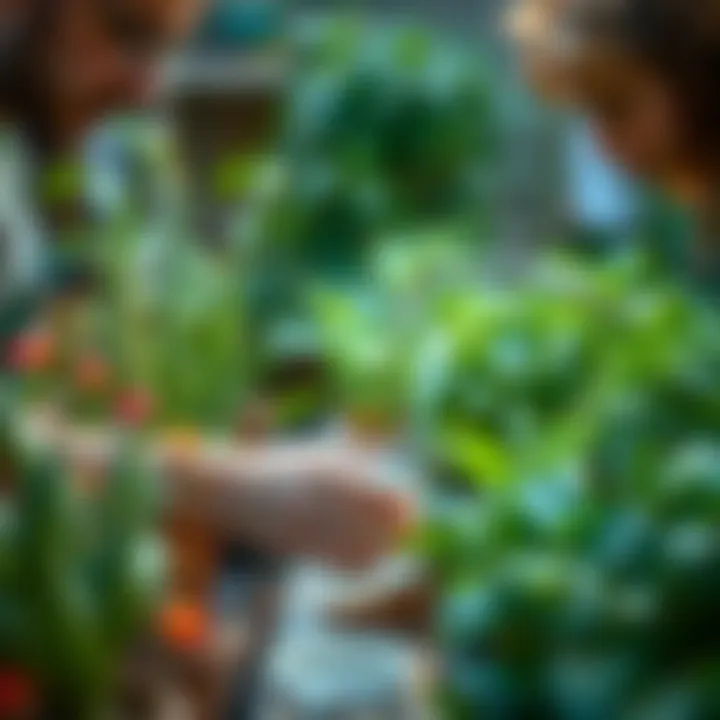 A gardener testing water quality to ensure optimal conditions for plant growth