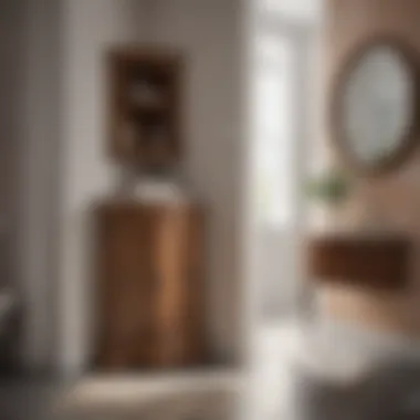 Decorative corner cabinet for towel organization