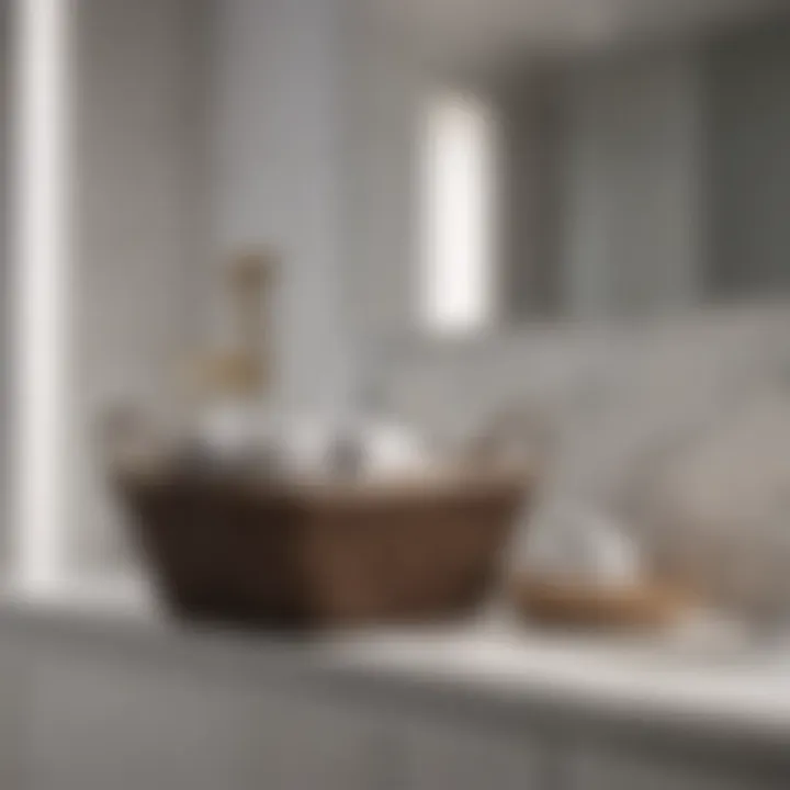 Elegant baskets for towel storage in bathroom corners