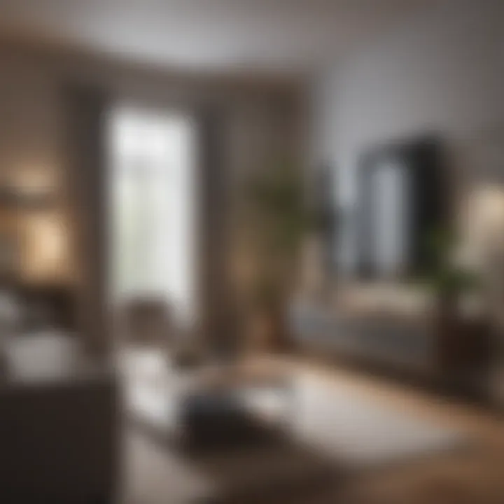 Stylish furniture arrangement around the TV
