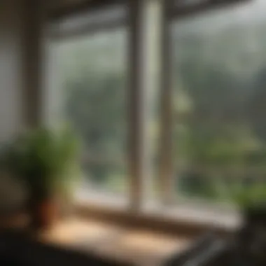 A stylish garden window with elegant blinds
