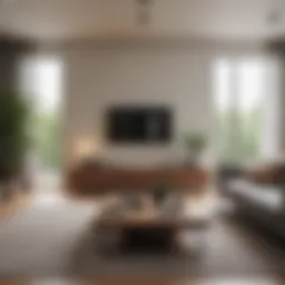 A serene and organized living room showcasing minimalist decor