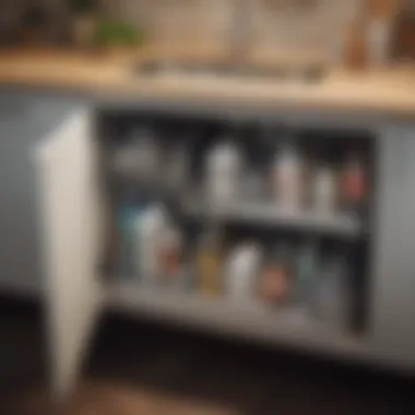 Efficient Under-Sink Storage Solutions Organized under-sink storage with cleaning supplies