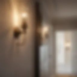Elegant wall sconces illuminating a grand entrance