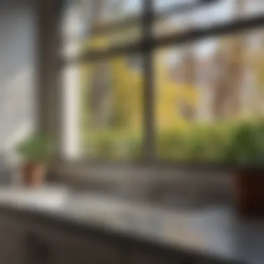 Impact of Over Sink Window on Kitchen Ambiance A close-up view of an over sink window showcasing its impact on kitchen ambiance.