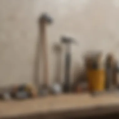 Essential Tools for Wall Restoration Different tools and materials laid out for wall repair before painting
