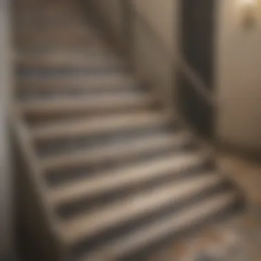 Diverse Patterns: Creative Uses of Porcelain Tiles in Stairs A beautifully arranged staircase showcasing different porcelain tile patterns