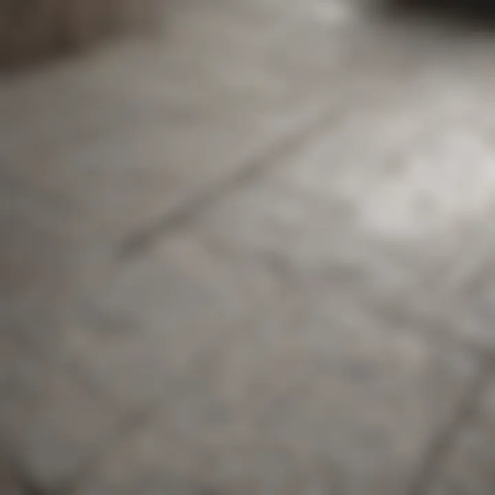 Close-up view of textured porcelain tiles for enhanced grip
