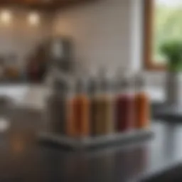 Elegant portable spice caddy displayed on a kitchen counter