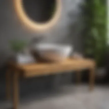 Eco-Friendly Bamboo Table for Chic Bathrooms Bamboo bathroom table providing eco-friendly style