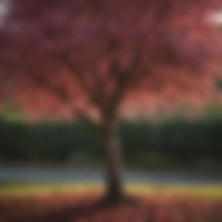 Healthy weeping cherry tree after pruning