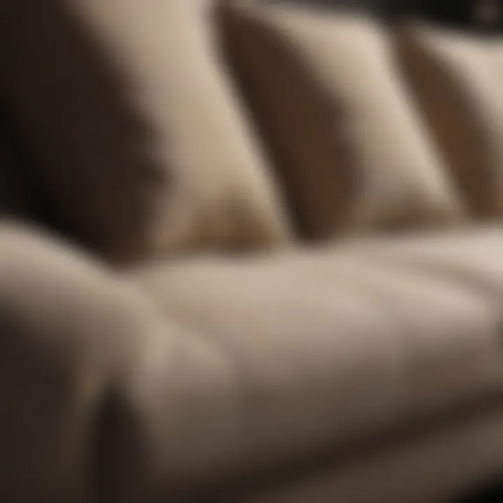 Close-up of sofa materials highlighting durability and comfort