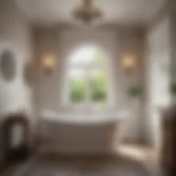 Elegant vintage bathtub surrounded by classic decor